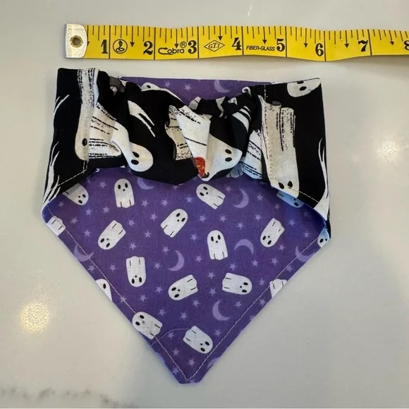 Handmade Reversible Ghost Dog Bandana - Picture 3 of 4